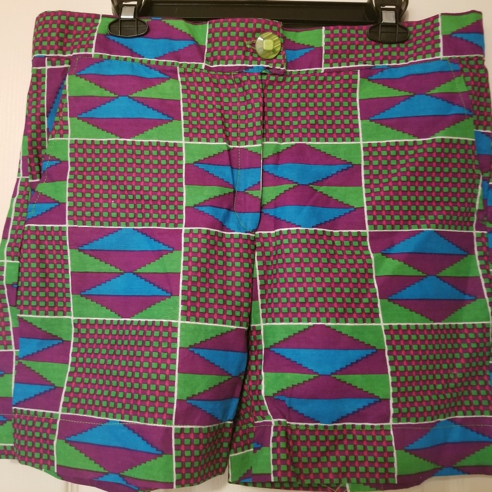 African Print Shorts Handmade